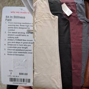 Lululemon - Sit in Stillness pants - Size 2